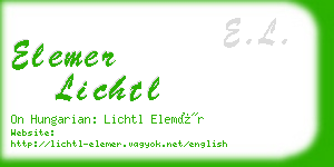 elemer lichtl business card
